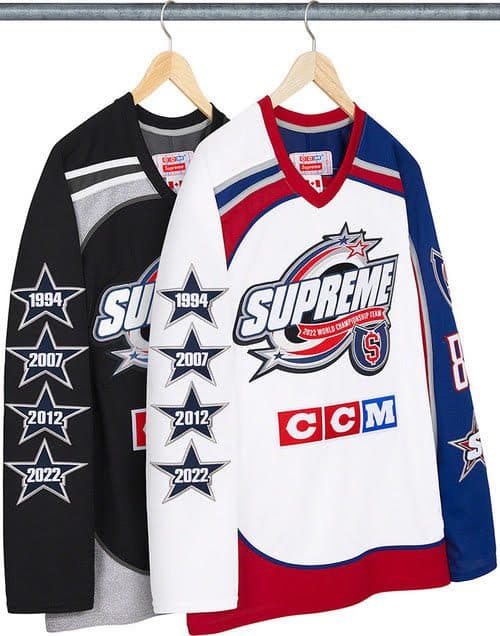 Streetwear brand Supreme partners with CCM Hockey to create new All Stars Hockey Jersey