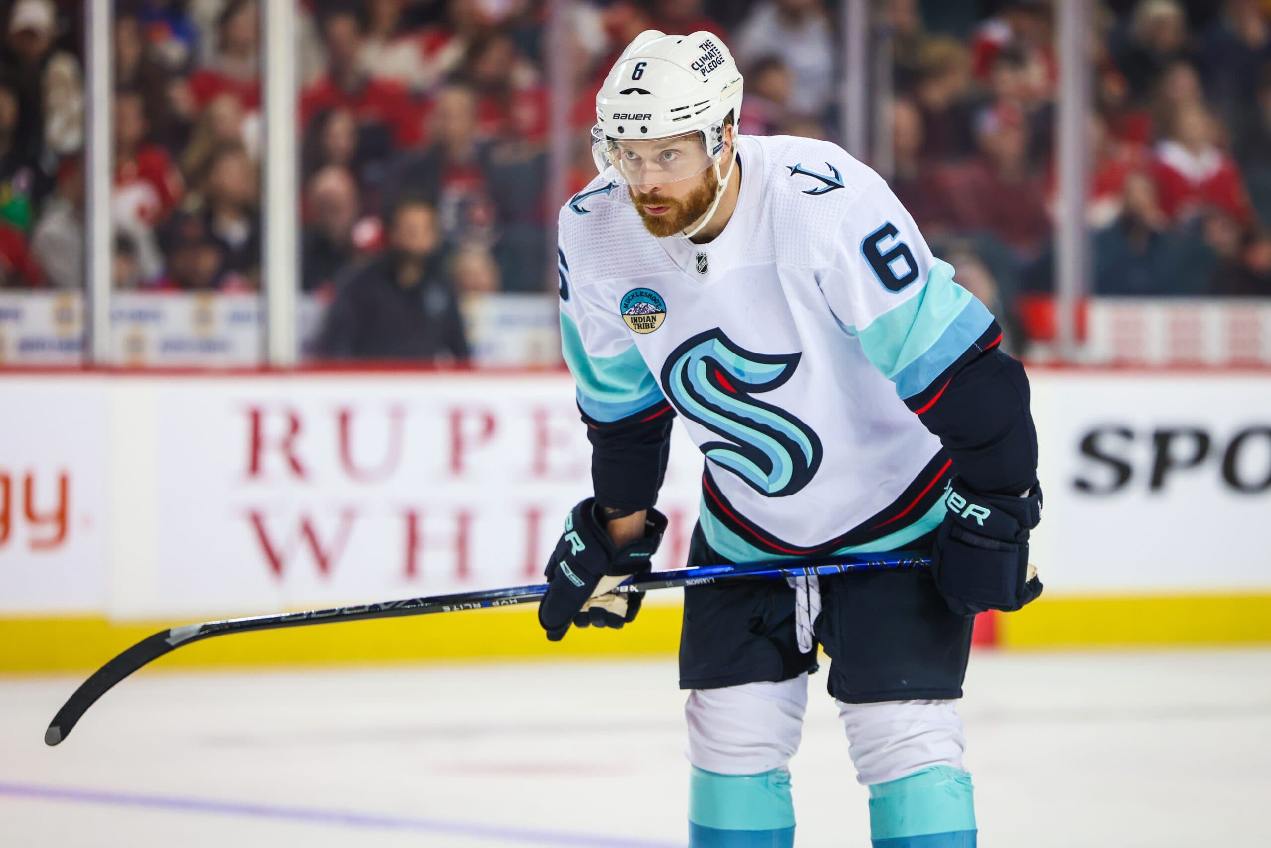 Seattle Kraken defenseman Adam Larsson exits game with undisclosed injury