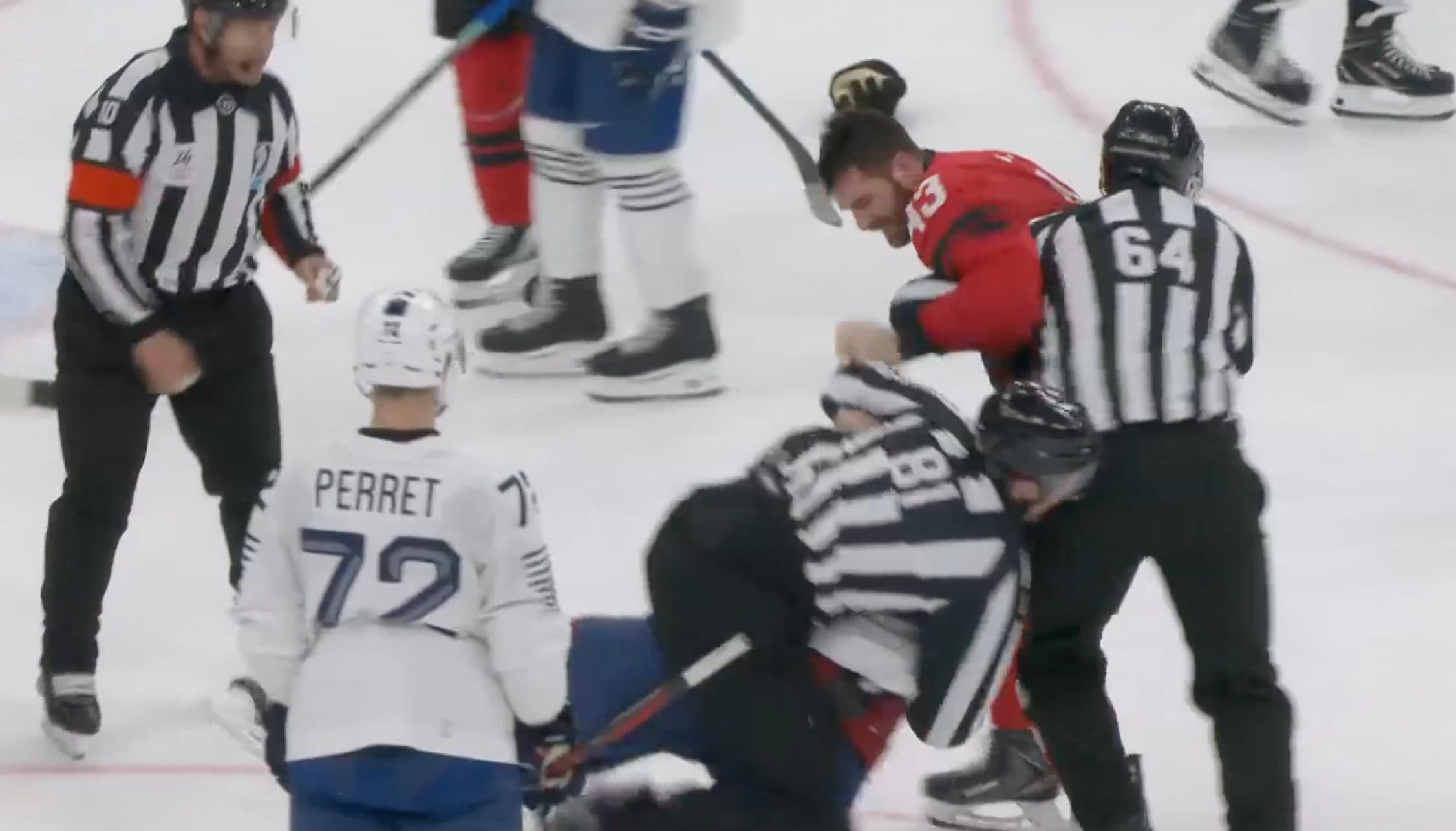 Canada’s Tom Wilson, France’s Pierre Crinon get into fight in Olympic game