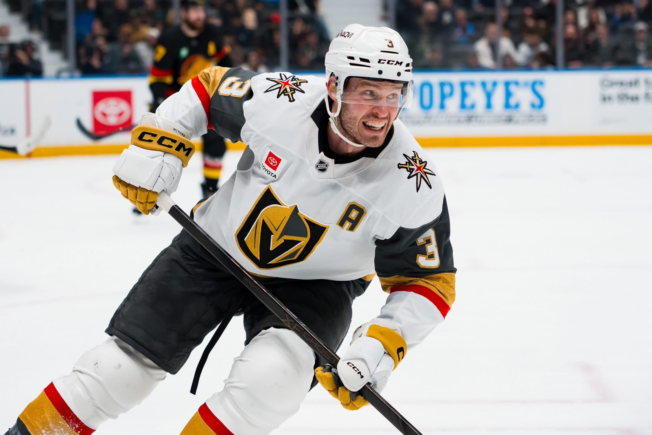 Golden Knights’ McNabb suspended one game for interference on Ducks’ Poehling
