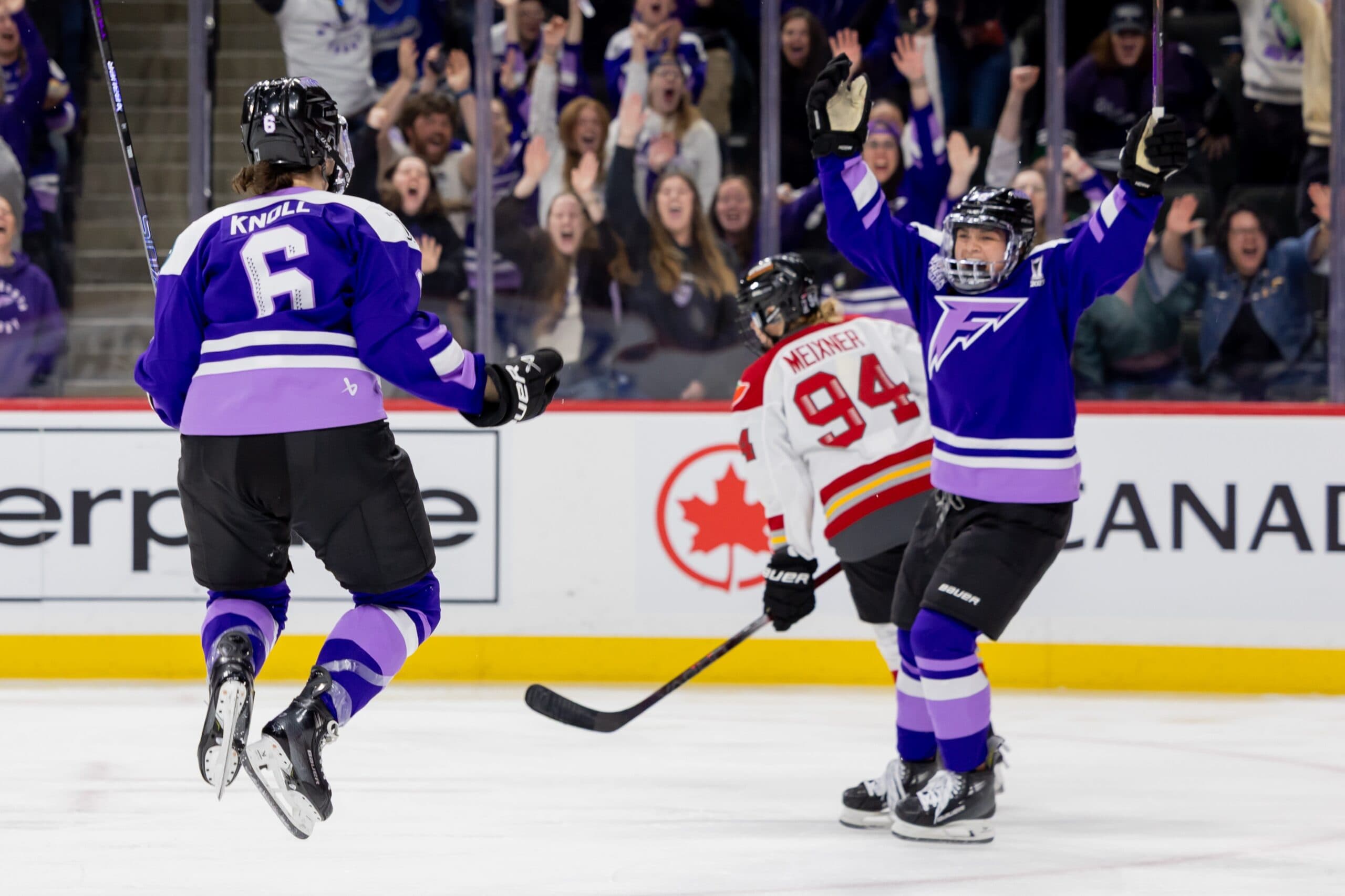 Minnesota Frost forwards Katy Knoll, Kelly Pannek