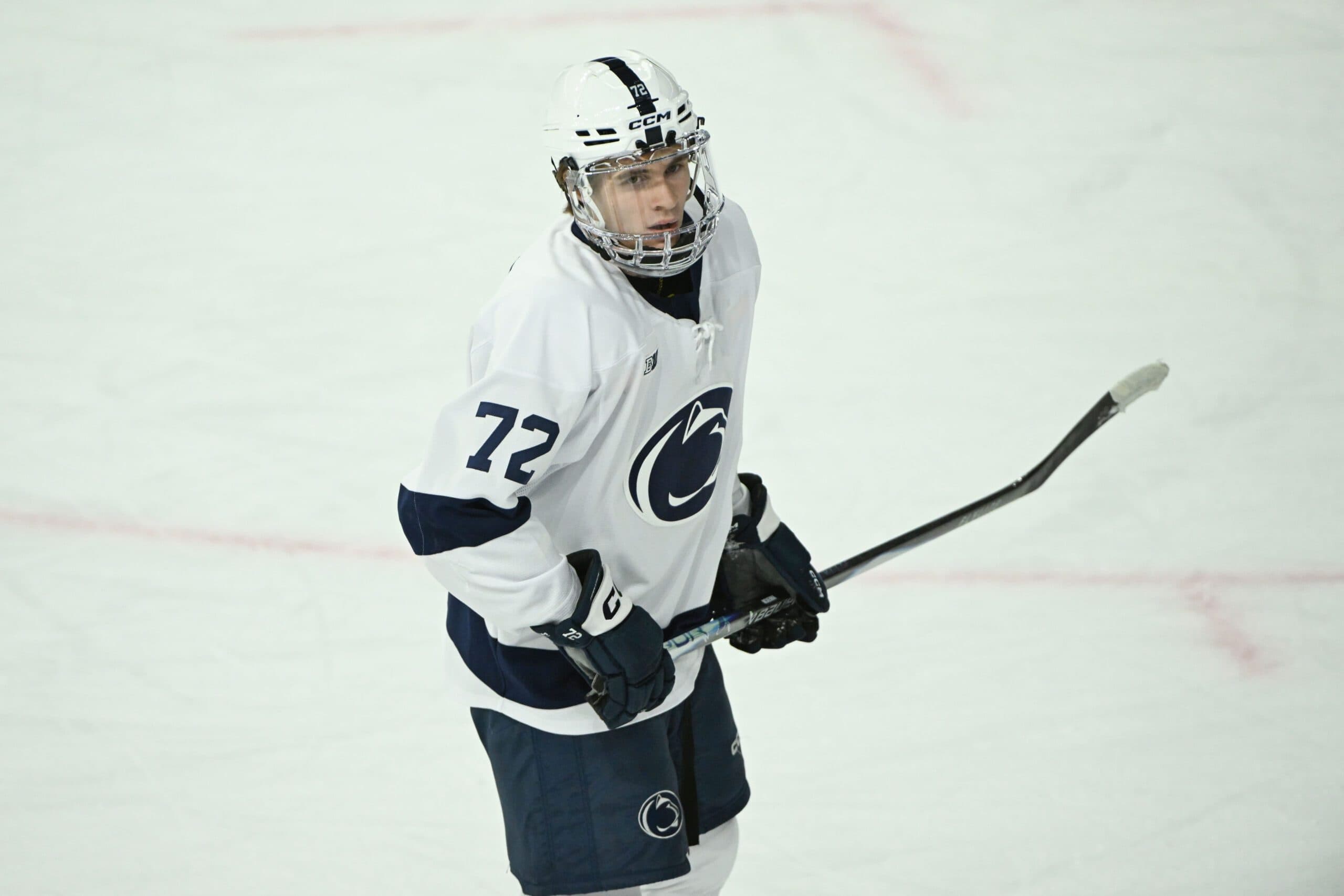 The 17-year-old star has put up four goals and 11 assists in 14 games for Penn State.