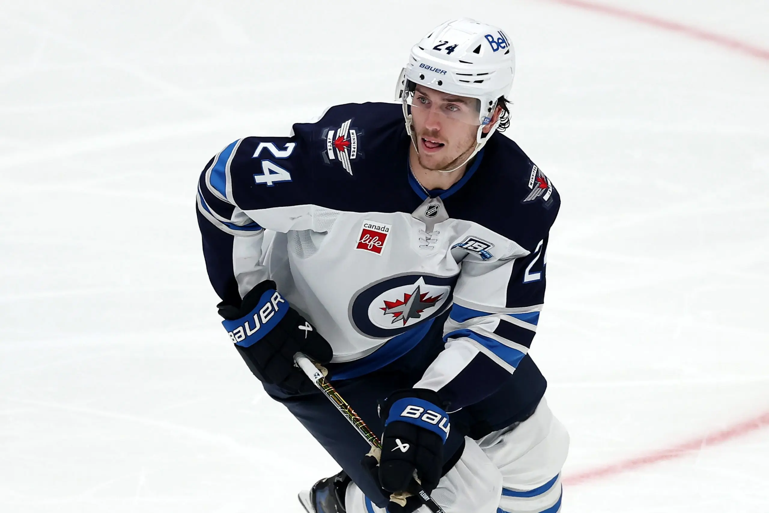 Jets’ Haydn Fleury stretchered off ice after scary hit into boards